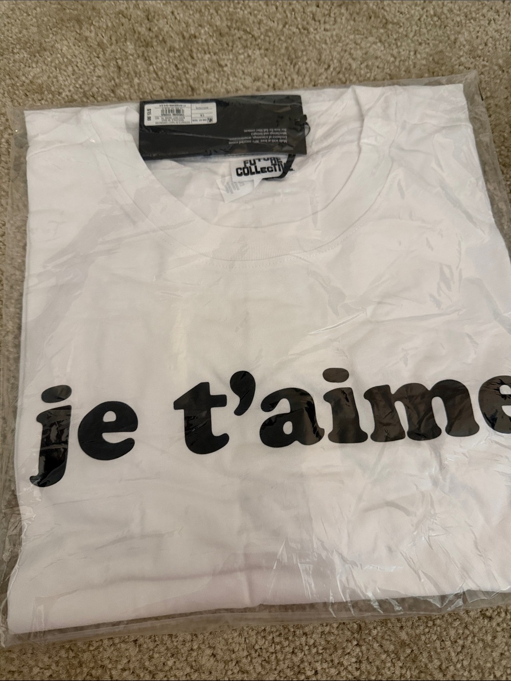 Future Collective White Tee with Black Logo Tag